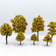 Load image into Gallery viewer, 100pcs Mixed Autumn Model Trees 3–12cm Plastic Miniature Scenery for DIY Diorama, Railway Layout, Sand Tables, Landscape Craft Supplies
