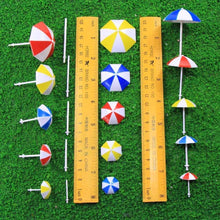 Load image into Gallery viewer, 24 pcs Miniature Sun Umbrella Beach Parasol 1:50-200 Models Dollhouse Accessories Fairy Garden Landscape Terrarium Diorama Craft Supplies
