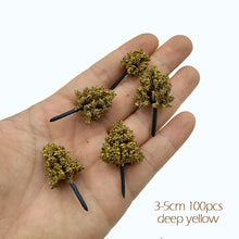 Load image into Gallery viewer, 50/100pcs Autumn Winter Miniature Model Trees N TT Scale for Diorama Scenery, Railway Layout, DIY Sand Tables, Landscape Craft Supplies
