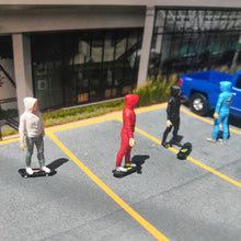 Load image into Gallery viewer, Miniature Skateboard Skateboarding Scene Skater Boy People Figure 1:64 Model S Scale Building Street Landscape Accessories Diorama Supplies
