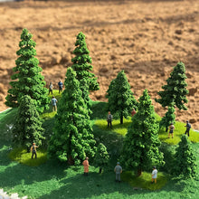 Load image into Gallery viewer, 40pcs Miniature Pine Trees Model 4–12cm for Railway Scenery, Diorama Landscape Supplies
