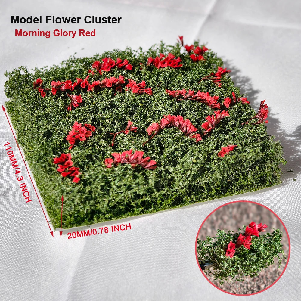 Miniature Flower Cluster Shrubs Model 4 Colors Grass Bush for Diorama, Sand Table, Railway, Wargame, Garden Scenes, Landscape Craft Supplies