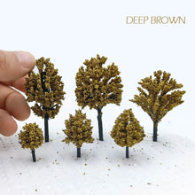 Load image into Gallery viewer, 50/100pcs Autumn Winter Miniature Model Trees N TT Scale for Diorama Scenery, Railway Layout, DIY Sand Tables, Landscape Craft Supplies
