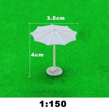 Load image into Gallery viewer, 10pcs Miniature Parasol Model 1:75/100/150/200 Scale Beach Umbrellas for Diorama Architecture Layout Railway Scenery Building Craft Supply
