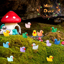 Load image into Gallery viewer, 50pcs Colorful Miniature Duck Figurines, Mini Resin Ducks, Craft Supplies, Dollhouse, Fairy Garden Accessories
