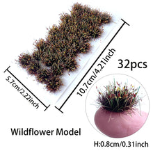 Load image into Gallery viewer, 32pcs Static Grass Tufts 8mm Wildflower Model for Minitaure Railway Scenery Diorama Terrain Landscape

