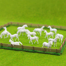 Load image into Gallery viewer, 100 pcs Miniature Horse Farm Animal Unpainted Figures 1:160 Models N Scale Garden Landscape Scenery Layout Accessories Diorama Supplies
