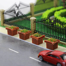 Load image into Gallery viewer, 12pcs Miniature Flowerbed Model Set N HO OO O Scale, Square Garden Border Parterre for Railway Layout Diorama Scene Craft Supplies
