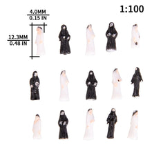 Load image into Gallery viewer, 30pcs Miniature Robed Figures, 1:200 Scale Model People, Diorama Supplies
