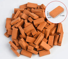 Load image into Gallery viewer, 100pcs Miniature Bricks for Dollhouse Building, DIY Model House Wall Materials, Terracotta Construction Blocks
