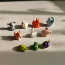 Load image into Gallery viewer, 10pcs Mixed Forest Farm Animal Miniature Figurines for Fairy Garden, Terrarium, Dollhouse, Bonsai, DIY Crafts &amp; Moss Decoration Supplies
