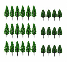 Load image into Gallery viewer, 25pcs Miniature Pine Cedar Model Trees for Railway Scenery, Diorama &amp; Terrain Craft Supplies
