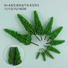 Load image into Gallery viewer, 10 pcs 4.8-16cm Mixed Miniature Pine Tree 1:100 Models Train Railway Accessories Fairy Garden Landscape Terrarium Diorama Craft Supplies
