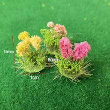 Load image into Gallery viewer, 20 pcs Miniature Yellow Flower Cluster Tufts Models DIY Train Railway Scenery Dollhouse Garden Landscape Terrarium Diorama Craft Supplies
