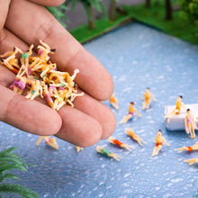 Load image into Gallery viewer, 50pcs Miniature Swimming Figures 1:100 Scale Painted Model People for Diorama Architecture Layout
