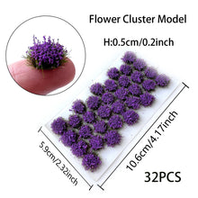 Load image into Gallery viewer, 32pcs Miniature Flower Clusters 5mm HO N Scale for Diorama Scenery, Landscaping Supply
