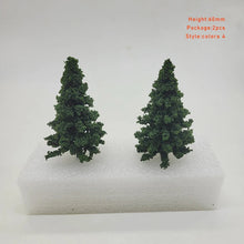 Load image into Gallery viewer, 2pcs Miniature Evergreen Pine Trees Model 60mm for DIY Diorama, Railway Scenery
