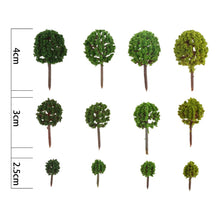 Load image into Gallery viewer, 24pcs Miniature Model Shrubs Trees 2.5-3.5cm for Diorama Scenery, Railroad Landscape, Craft Supplies
