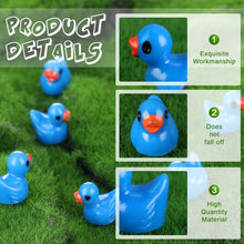 Load image into Gallery viewer, 50/100 pcs Miniature Resin Grayish Blue Little Duck Models DIY Scenery Dollhouse Landscape Fairy Garden Terrarium Diorama Craft Supplies
