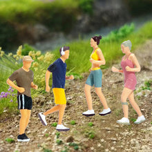 Load image into Gallery viewer, 4 pcs Miniature Running Sports People Figure 1:64 Models Landscape Building Scenery Layout Scene Accessories Diorama Supplies
