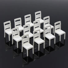 Load image into Gallery viewer, 12pcs 1:25 G Scale Miniature Unpainted White Chairs Model Furniture for Railway Diorama Scene Layout DIY Craft
