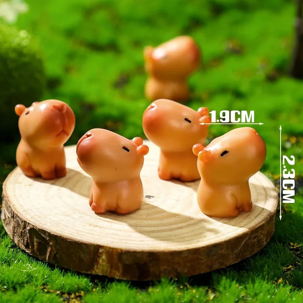 Cake Topper Animal Figures Capybaras Figures, Mini Capybaras Fairy ...