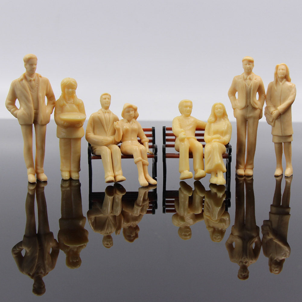 100 pcs. Standing 1:24 Figures Unpainted G Gauge People 1:25 Scale Male & Female