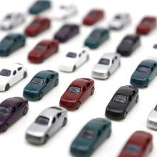 Load image into Gallery viewer, 30/50/100pcs 1:300 Miniature Cars Set Painted ABS Vehicles for Model Railway, Architecture Layouts, Dioramas, Street Scenes, Craft Supplies
