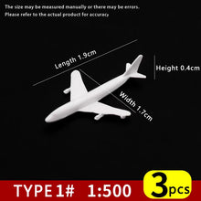 Load image into Gallery viewer, 3pcs Unpainted Miniature Airplane Models Scale 1:150-500 Aircraft for Diorama Projects, Airport Scenery

