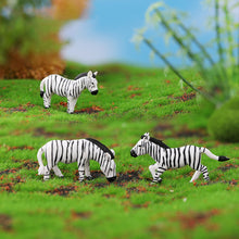 Load image into Gallery viewer, 6 pcs Miniature Zebra Wild Animal Figure Models Toys Landscape Garden Scenery Layout Scene Accessories Diorama Supplies
