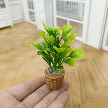 Load image into Gallery viewer, 1/12 Scale Mini Potted Plants, Artificial Greenery for Dollhouse Décor, Tiny Orange Tree, Gardenia, Purple Plum, Milan Flowers Model
