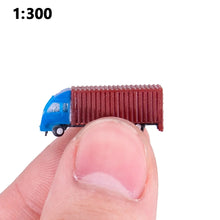 Load image into Gallery viewer, Miniature Container Truck Models 1:100-500 Scale Vehicles for Diorama Architecture Railway Layouts 5 pcs
