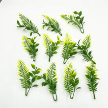 Load image into Gallery viewer, 12pcs Faux Fern Leaf Stems Artificial Greenery for Wreath DIY Floral Crafts Miniature Projects

