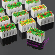 Load image into Gallery viewer, 12pcs Miniature Rectangle Flowerbed Model for Train Layout, N HO OO O Scale Park Garden Border Diorama Landscape Scenery Craft Supplies
