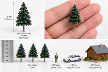 Load image into Gallery viewer, 30pcs Miniature Cedar Model Trees 5cm for Railway Scenery, Dioramas and Landscape Craft Supplies
