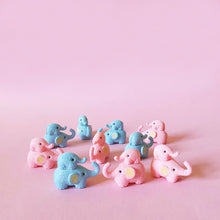 Load image into Gallery viewer, 10pcs Mini Elephant Figurines Blue Pink Miniatures Animals Models for Fairy Garden, Dollhouse, Terrarium, Bonsai, Crafts &amp; DIY Home Decor
