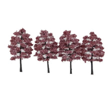 Load image into Gallery viewer, 20pcs Miniature Pink Fuchsia Trees 1:100 Model for Diorama Railroad Scenery Landscape Supplies

