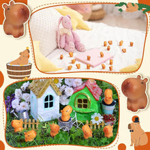Load image into Gallery viewer, 50pcs Mini Capybara Resin Figurines for Fairy Garden, Diorama, Aquarium, Dollhouse, Cake Decor, Animal Crafts, DIY Miniature Landscape
