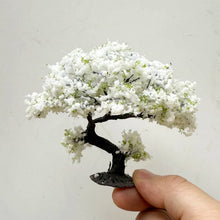 Load image into Gallery viewer, 8cm Miniature White Cherry Blossom Wire Tree Model Dollhouse Fairy Garden DIY Scenery Landscape Terrarium Diorama Craft Supplies
