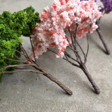 Load image into Gallery viewer, 2 pcs 12cm Miniature Sakura Trees Model with Wire Trunk for Train Layout, DIY Sand Table, Dioramas, Dollhouse Gardens, and Micro Landscape
