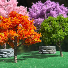 Load image into Gallery viewer, Miniature Orange Autumn Tree 8/12cm Wire Model, Fairy Garden Scenery Craft Supply
