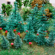 Load image into Gallery viewer, Miniature Pine Trees Set 6/8/11cm Model HO Scale Train Scenery, Diorama Landscape Supplies (30pcs)
