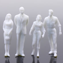 Load image into Gallery viewer, 100 pcs Miniature Standing Passenger Seated People 1:50 Unpainted Figure O Scale Model Railway Scenery Layout Accessories Diorama Supplies
