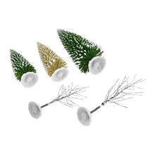 Load image into Gallery viewer, 12pcs Mixed Miniature Snow Tree Model Set 13-18cm Winter Landscape Diorama Display Frosted Pine Scenery Decoration Christmas Craft Supplies
