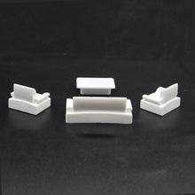 Load image into Gallery viewer, 4 pcs Miniature Sofa Table Furniture Blank Unpainted Models 1:50/75 Scale DIY Room Building Layout Dollhouse Decor Diorama Craft Supplies
