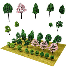 Load image into Gallery viewer, 27pcs Miniature Model Trees Set for Railway Diorama Train Layout Farm Scenery Landscape Accessories
