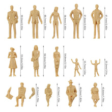 Load image into Gallery viewer, 14pcs Unpainted Miniature People Standing Sitting Figures 1:32 Scale Model Railway Diorama Accessories
