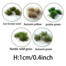 Load image into Gallery viewer, Miniature Static Grass Tufts 10mm, Hand-Tear Mat, Model Railroad Scenery, Diorama, Fairy Garden Supply
