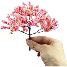 Load image into Gallery viewer, 12cm Miniature Wire Sakura Cherry Blossom Tree Model For Train Scenery DIY Sand Table Dollhouse Garden Micro Landscape Craft Supplies
