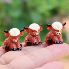 Load image into Gallery viewer, 5/10 pcs Miniature Cute Highland Cow Figure Model DIY Scenery Dollhouse Landscape Fairy Garden Accessories Terrarium Diorama Craft Supplies
